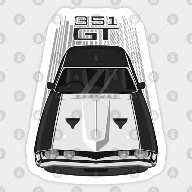 Ford Falcon XA GT 351 - Black and White Sticker by V8social